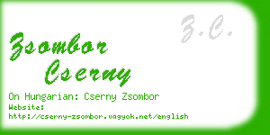 zsombor cserny business card